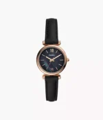 Carlie Mini Three-Hand Navy Leather Watch