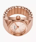 Watch Ring Two-Hand Rose Gold-Tone Stainless Steel
