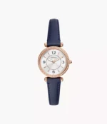 Carlie Three-Hand Navy LiteHide™ Leather Watch