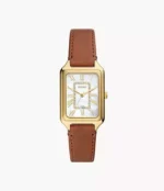 Raquel Three-Hand Date Medium Brown Leather