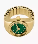 Watch Ring Two-Hand Gold-Tone Stainless Steel