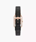 Raquel Three-Hand Date Black LiteHide™ Leather Watch