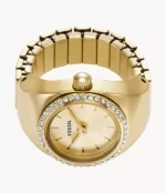 Watch Ring Two-Hand Gold-Tone Stainless Steel