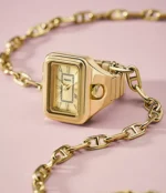 Raquel Watch Ring Two-Hand Gold-Tone Stainless Steel