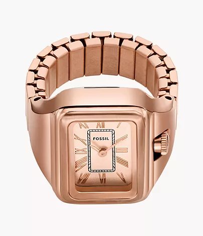 Raquel Watch Ring Two-Hand Rose Gold-Tone Stainless Steel