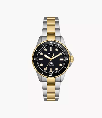 Fossil Blue Dive Three-Hand Two-Tone Stainless Steel Watch