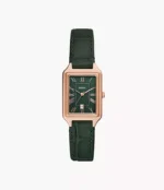 Raquel Three-Hand Date Green Croco LiteHide™ Leather Watch