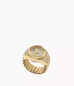 Watch Ring Two-Hand Gold-Tone Stainless Steel