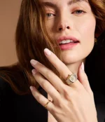 Watch Ring Two-Hand Gold-Tone Mineral Stainless Steel