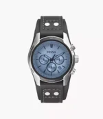 Coachman Chronograph Black Leather Watch
