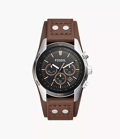 Coachman Chronograph Brown Leather Watch