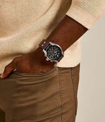 Coachman Chronograph Brown Leather Watch