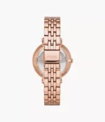Jacqueline Three-Hand Rose Gold-Tone Stainless Steel Watch