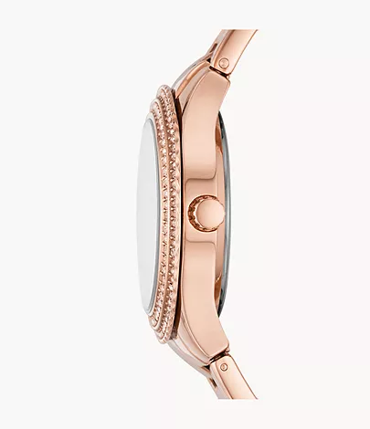 Stella Three-Hand Date Rose Gold-Tone Stainless Steel Watch