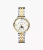 Jacqueline Sun Moon Multifunction Two-Tone Stainless Steel Watch