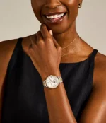 Jacqueline Sun Moon Multifunction Two-Tone Stainless Steel Watch