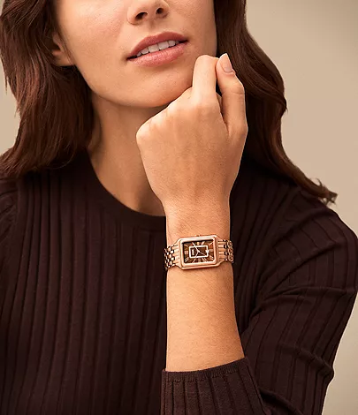 Raquel Three-Hand Date Rose Gold-Tone Stainless Steel Watch