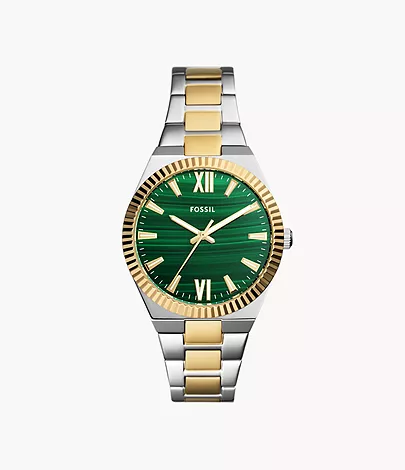 Scarlette blue Three-Hand Two-Tone Stainless Steel Watch