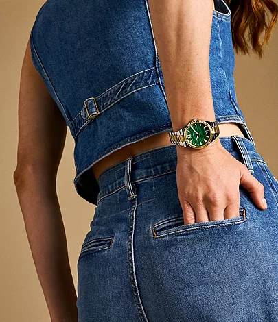 Scarlette blue Three-Hand Two-Tone Stainless Steel Watch