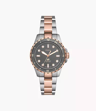 Fossil Blue Dive Three-Hand Two-Tone Stainless Steel & Bracelet Watch