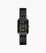 Raquel Three-Hand Date Black Stainless Steel Watch