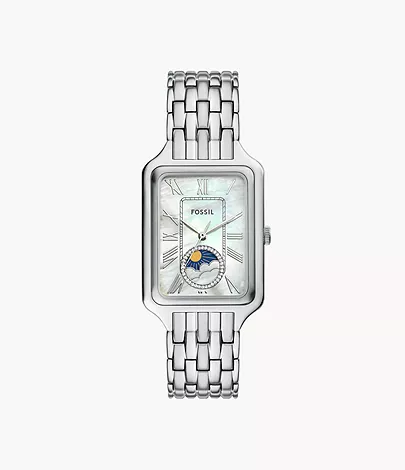 Raquel Sun Moon Multifunction Stainless Steel Watch