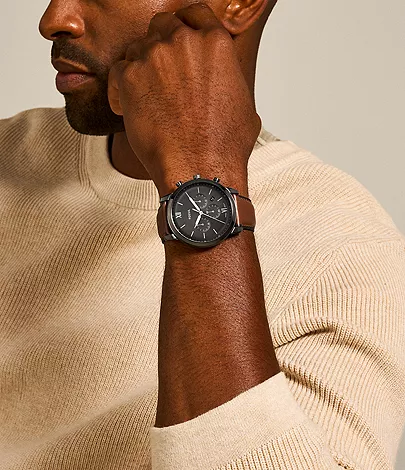 Neutra Chronograph Amber Leather Watch