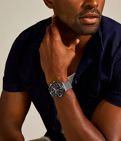 Neutra Chronograph Smoke Stainless Steel Mesh Watch