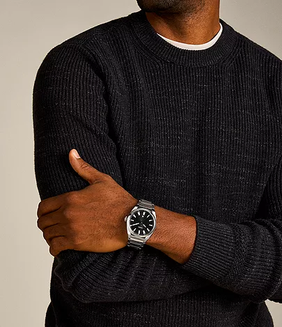 Everett Three-Hand Date Balck Stainless Steel Watch