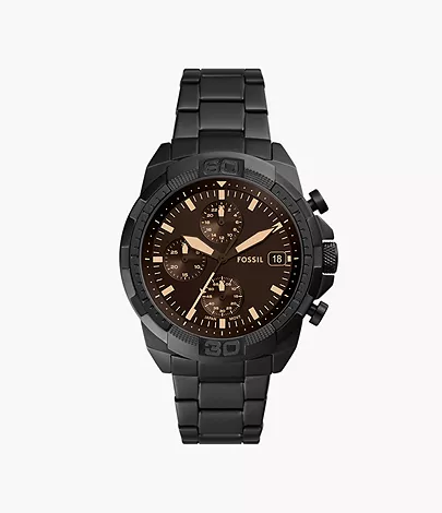 Bronson Chronograph Black Stainless Steel Watch