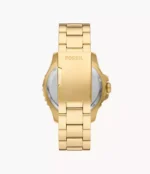 Fossil Blue GMT Gold-Tone Stainless Steel Watch