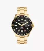 Fossil Blue GMT Gold-Tone Stainless Steel Watch
