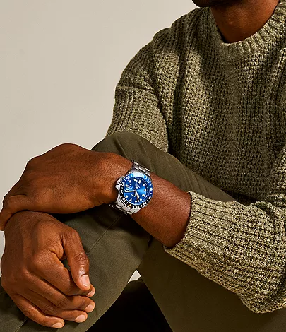 Fossil Blue GMT Stainless Steel Watch
