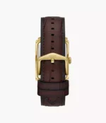 Carraway Three-Hand Brown Croco Leather Watch