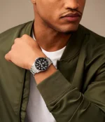 Fossil Blue Dive Three-Hand Date Black Stainless Steel Watch