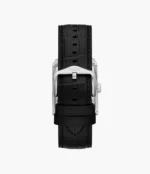 Carraway Three-Hand Black Croco Leather Watch