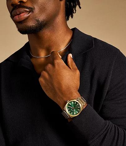 Everett Three-Hand Date Gold-Tone Stainless Steel Watch