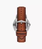 Minimalist Three-Hand Brown Leather Watch