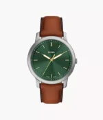 Minimalist Three-Hand Brown Leather Watch