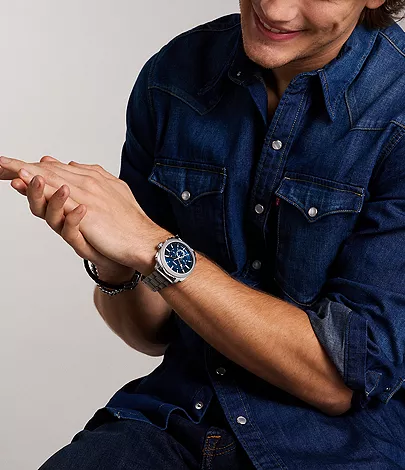 Machine Chronograph Stainless Steel Blue Watch