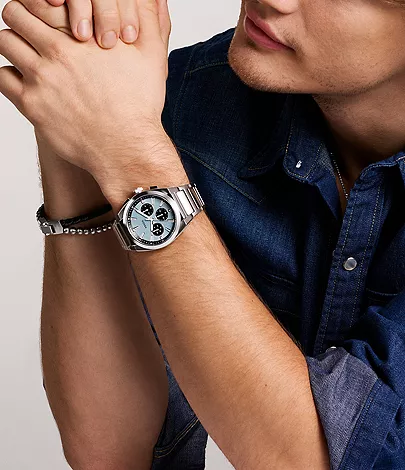 Everett Chronograph navy Stainless Steel Watch
