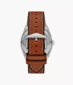 Everett Three-Hand Date Brown Leather Watch