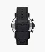 Nate Chronograph Black Leather Watch
