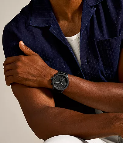 Nate Chronograph Brown Leather Watch