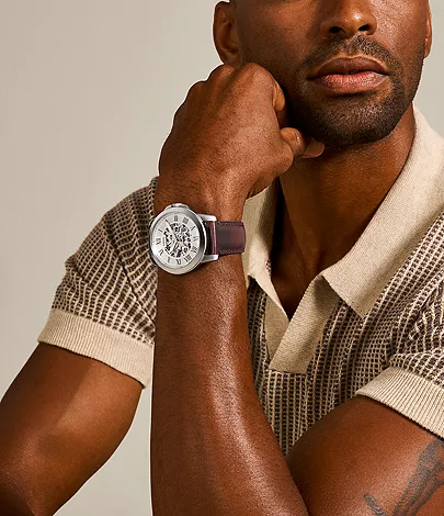 Grant Automatic Dark Brown Leather Watch
