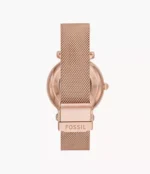 Carlie Automatic Rose Gold-Tone Stainless Steel Mesh Watch