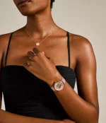Carlie Automatic Rose Gold-Tone Stainless Steel Mesh Watch
