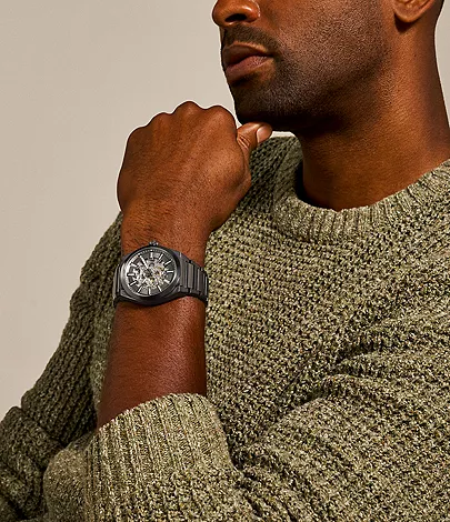 Everett Automatic Smoke Stainless Steel Watch