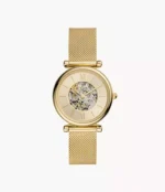 Carlie Automatic Gold-Tone Stainless Steel Mesh Watch