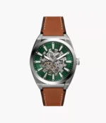 Everett Automatic Brown Leather Watch
